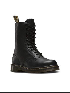 Dr. Martens Black Leather 10-Eye Combat Boots